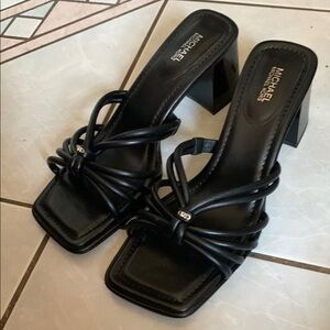 Michael Kors Black Strappy Heeled Sandals